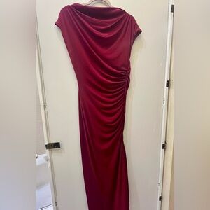Nordstrom Elegant Cowl Neck Midi Dress in Burgundy